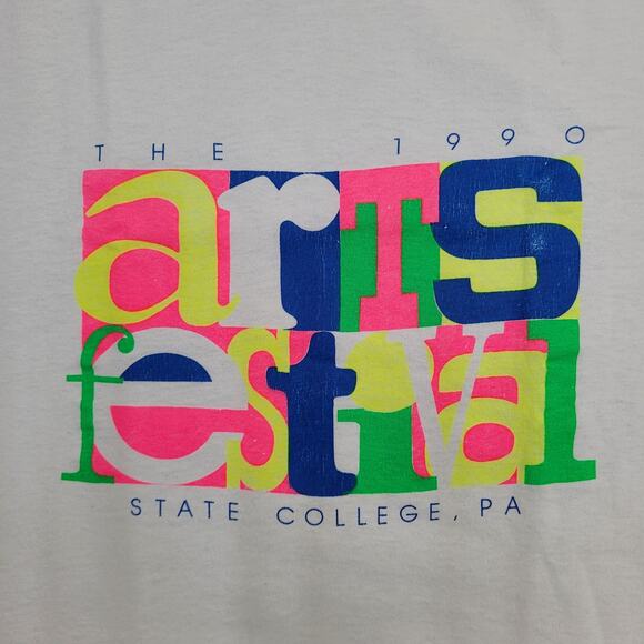 Vintage 1990 Arts Festival Shirt Womens M/L 19x25 State-College - Picture 7 of 16